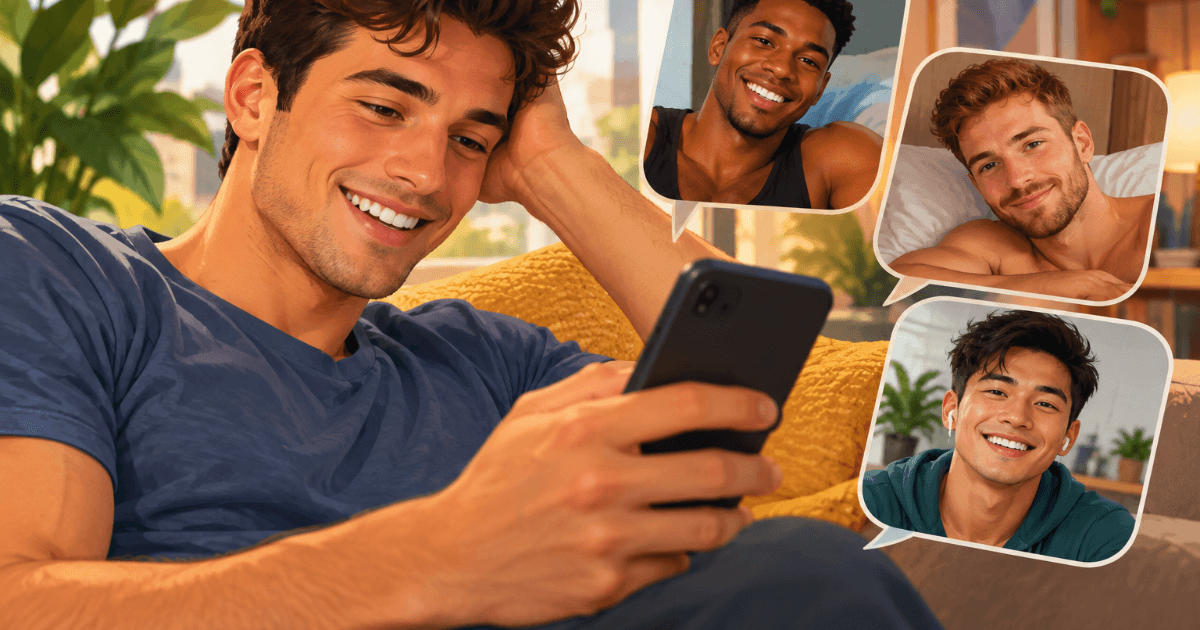 Header illustration: Looking for a Gay Chat? Try Chatting With Actual Gay Men Instead